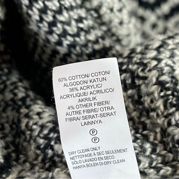 Lucky Brand aztec black and cream colored open front long line cardigan size M - Picture 12 of 12